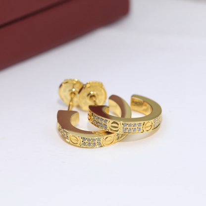[LUXE] LOVE 5.5MM DIAMOND PAVED EARRINGS