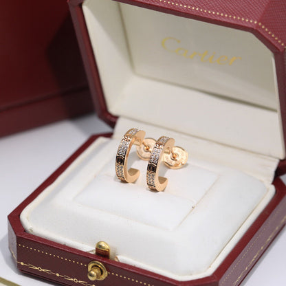 [LUXE] LOVE 5.5MM DIAMOND PAVED EARRINGS