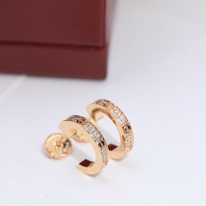 [LUXE] LOVE 5.5MM DIAMOND PAVED EARRINGS
