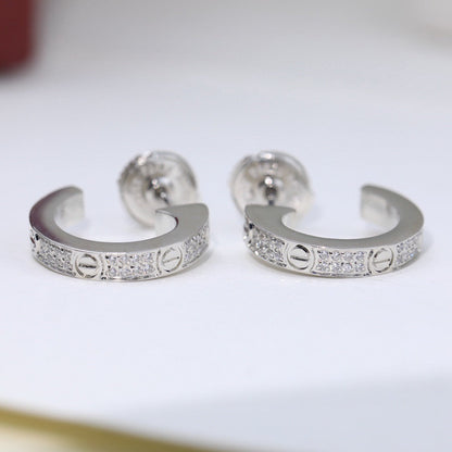 [LUXE] LOVE 5.5MM DIAMOND PAVED EARRINGS