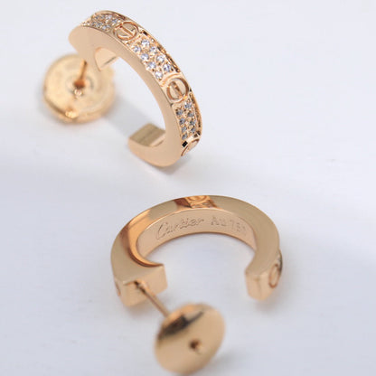[LUXE] LOVE 5.5MM DIAMOND PAVED EARRINGS