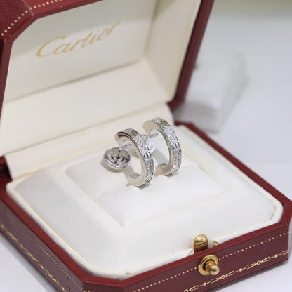 [LUXE] LOVE 5.5MM DIAMOND PAVED EARRINGS
