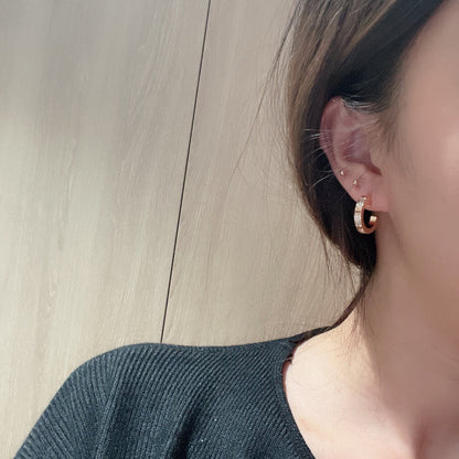 [LUXE] LOVE 5.5MM DIAMOND PAVED EARRINGS