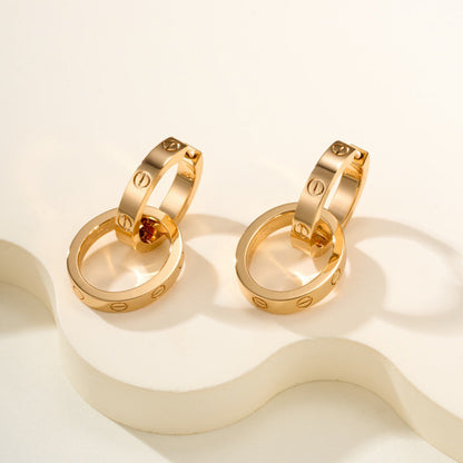 [LUXE] LOVE 3.3MM DANGLE EARRINGS