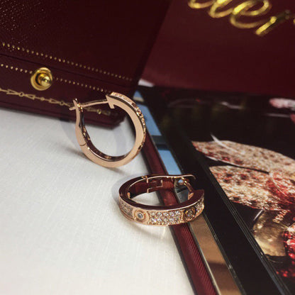 [LUXE] LOVE 5.5MM DIAMOND PAVED EARRINGS