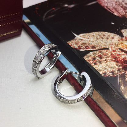 [LUXE] LOVE 5.5MM DIAMOND PAVED EARRINGS