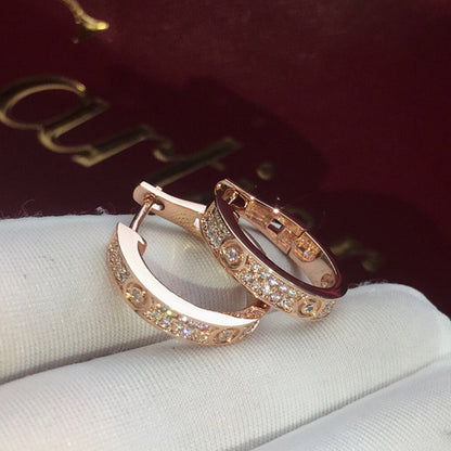 [LUXE] LOVE 5.5MM DIAMOND PAVED EARRINGS
