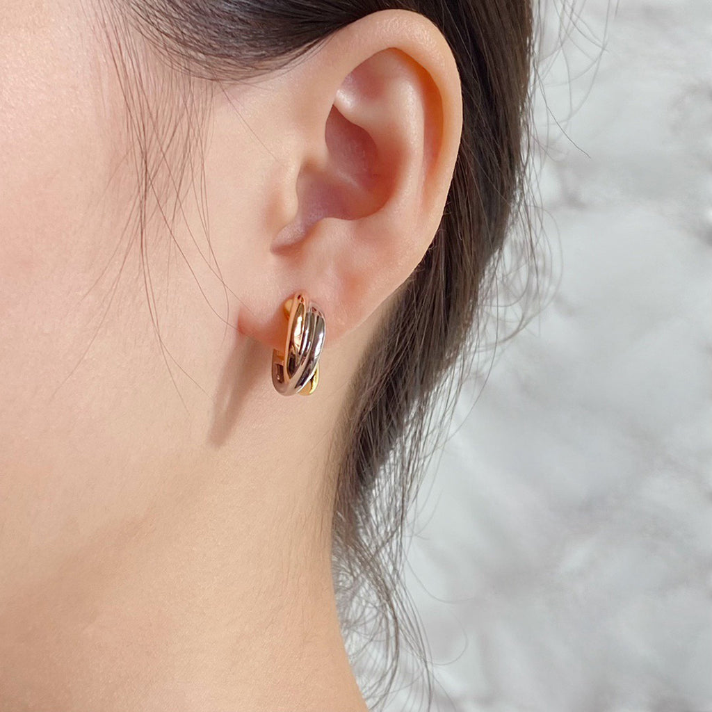 [LUXE] TRINITY ON DIAMOND CLASSIC EARRINGS