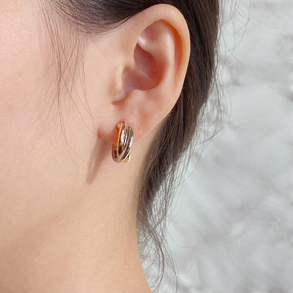 [LUXE] TRINITY ON DIAMOND CLASSIC EARRINGS