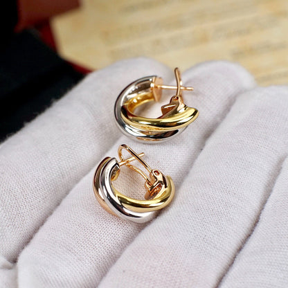 [LUXE] TRINITY ON DIAMOND CLASSIC EARRINGS
