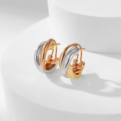 [LUXE] TRINITY ON DIAMOND CLASSIC EARRINGS
