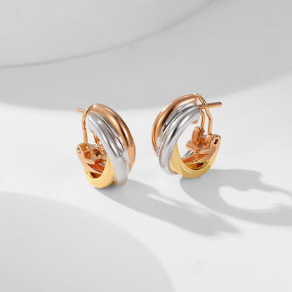 [LUXE] TRINITY ON DIAMOND CLASSIC EARRINGS