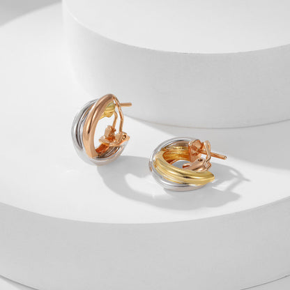 [LUXE] TRINITY ON DIAMOND CLASSIC EARRINGS
