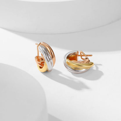 [LUXE] TRINITY ON DIAMOND CLASSIC EARRINGS
