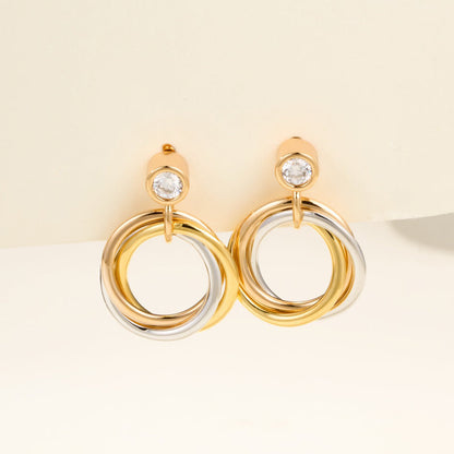 [LUXE] TRINITY ON DIAMOND  EARRINGS