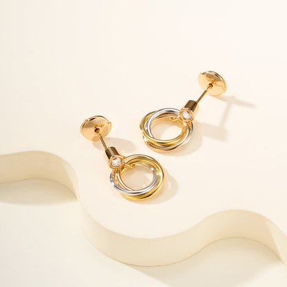 [LUXE] TRINITY ON DIAMOND  EARRINGS