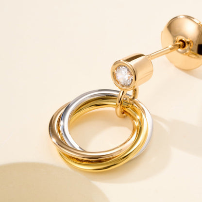[LUXE] TRINITY ON DIAMOND  EARRINGS