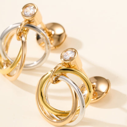 [LUXE] TRINITY ON DIAMOND  EARRINGS