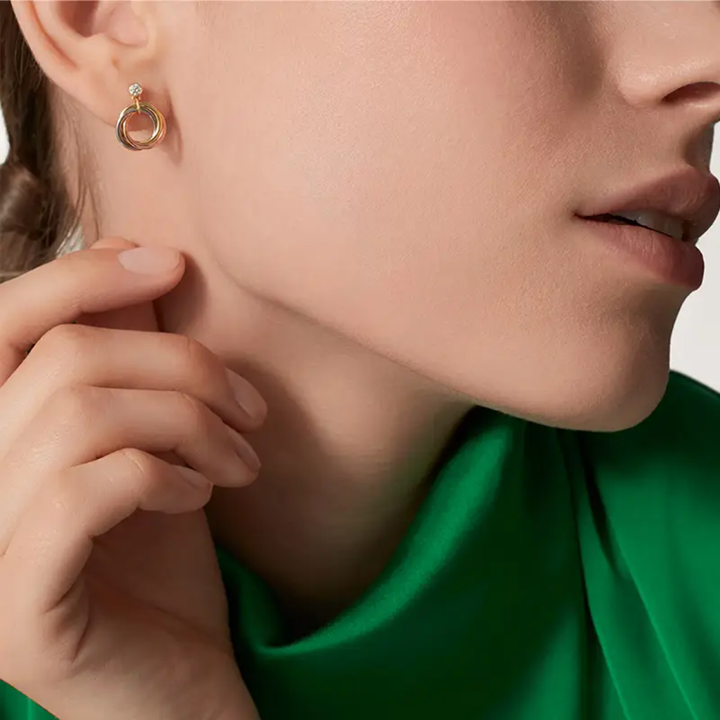 [LUXE] TRINITY ON DIAMOND  EARRINGS