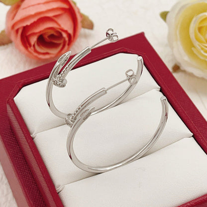 [LUXE] JUSTE HALF DIAMOND LARGE EARRINGS