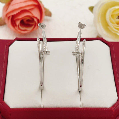 [LUXE] JUSTE HALF DIAMOND LARGE EARRINGS