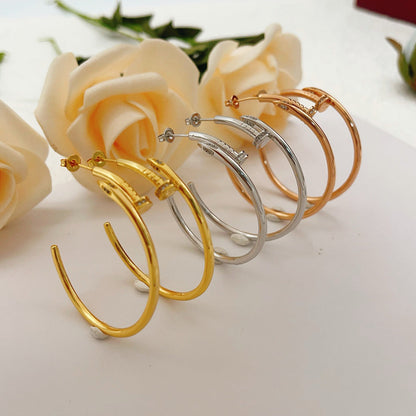 [LUXE] JUSTE HALF DIAMOND LARGE EARRINGS