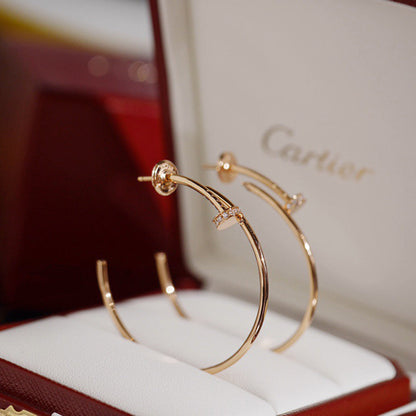 [LUXE] JUSTE HALF DIAMOND LARGE EARRINGS