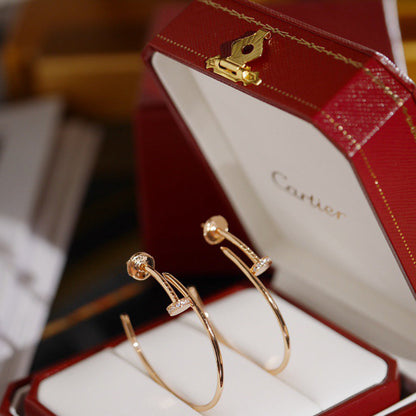 [LUXE] JUSTE HALF DIAMOND LARGE EARRINGS