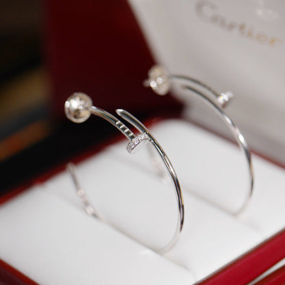 [LUXE] JUSTE HALF DIAMOND LARGE EARRINGS
