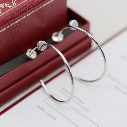 [LUXE] JUSTE HALF DIAMOND LARGE EARRINGS
