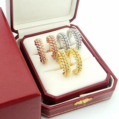[LUXE] CLASH FULL DIAMOND MEDIUM EARRINGS