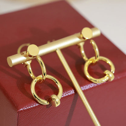 [LUXE] JUSTE NO DIAMOND DOUBLE EARRINGS