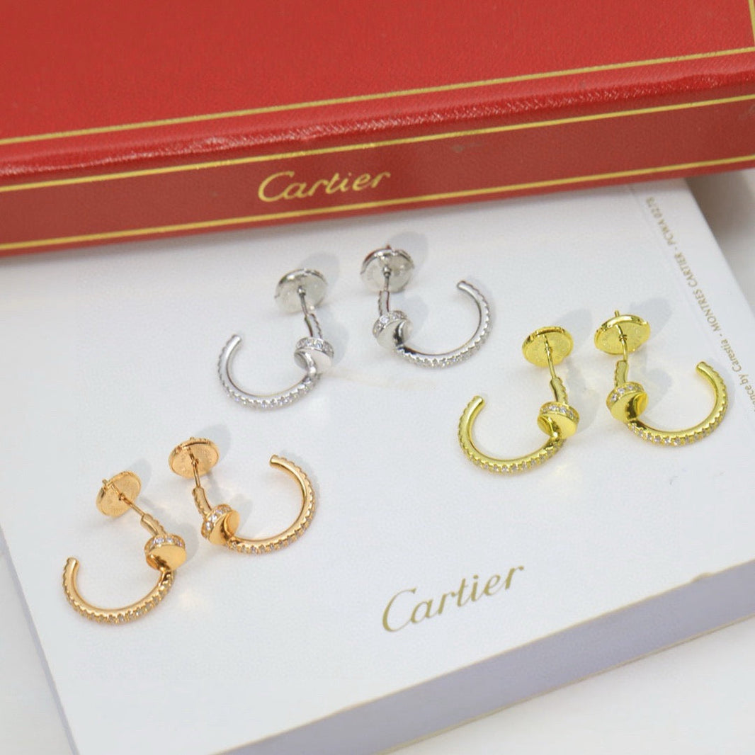 [LUXE] JUSTE FULL DIAMOND DOUBLE EARRINGS