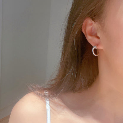 [LUXE] JUSTE FULL DIAMOND DOUBLE EARRINGS