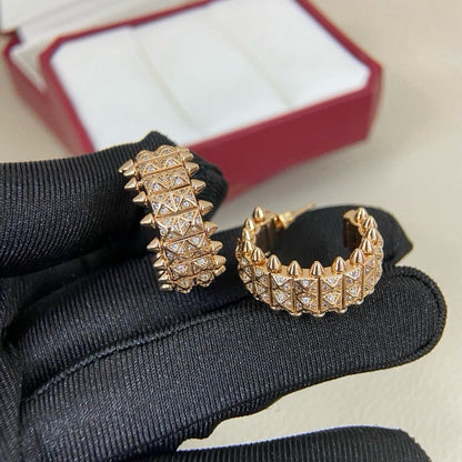 [LUXE] CLASH 9.2MM FULL DIAMOND DOUBLE ROW EARRINGS