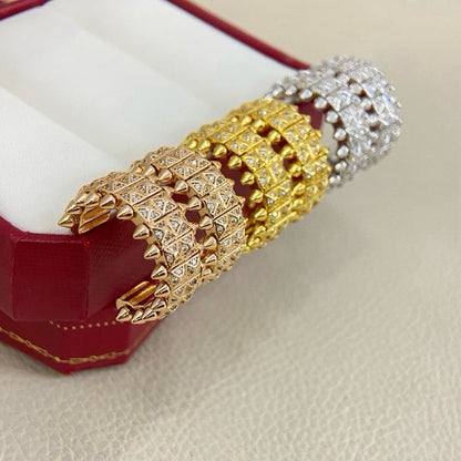 [LUXE] CLASH 9.2MM FULL DIAMOND DOUBLE ROW EARRINGS