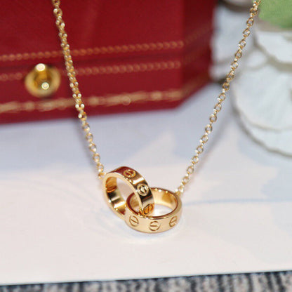 [LUXE] LOVE DOUBLE RING NECKLACE