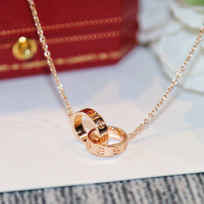 [LUXE] LOVE DOUBLE RING NECKLACE