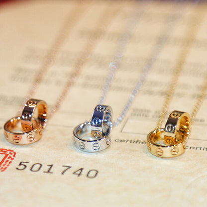 [LUXE] LOVE DOUBLE RING NECKLACE