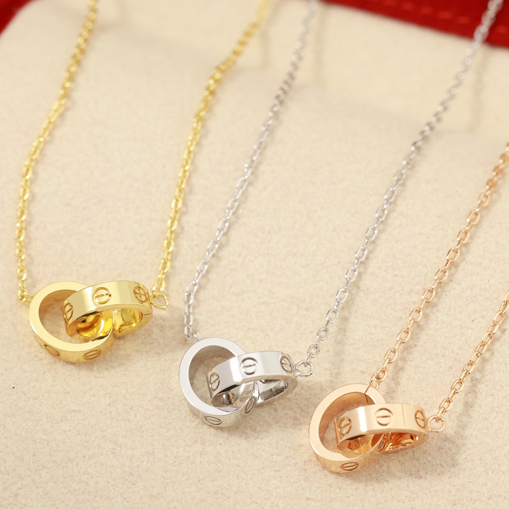 [LUXE] LOVE DOUBLE RING NECKLACE