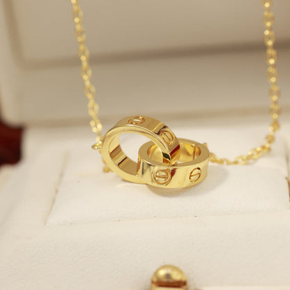 [LUXE] LOVE DOUBLE RING NECKLACE