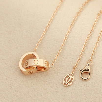 [LUXE] LOVE DOUBLE RING NECKLACE