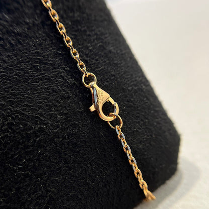 [LUXE] LOVE DOUBLE RING HALF DIAMOND NECKLACE