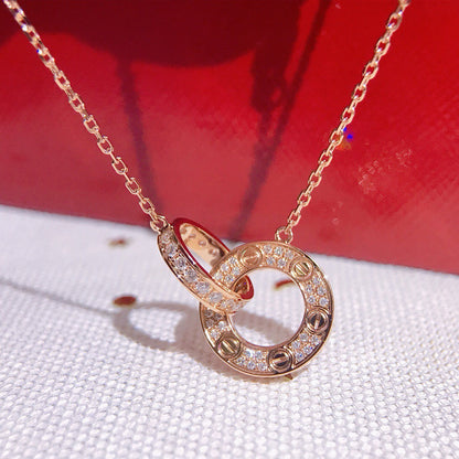 [LUXE] LOVE  FULL DIAMOND PENDANT NECKLACE