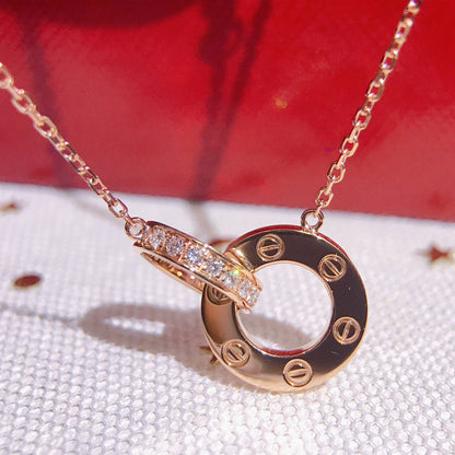 [LUXE] LOVE  FULL DIAMOND PENDANT NECKLACE
