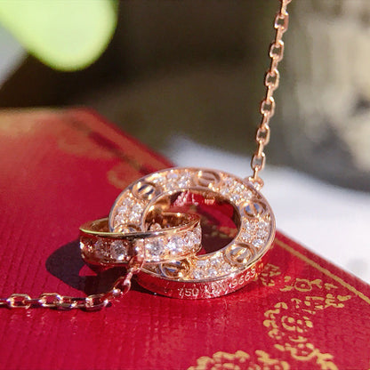[LUXE] LOVE  FULL DIAMOND PENDANT NECKLACE