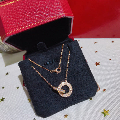 [LUXE] LOVE  FULL DIAMOND PENDANT NECKLACE