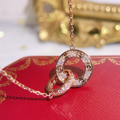 [LUXE] LOVE  FULL DIAMOND PENDANT NECKLACE