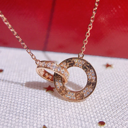 [LUXE] LOVE  FULL DIAMOND PENDANT NECKLACE