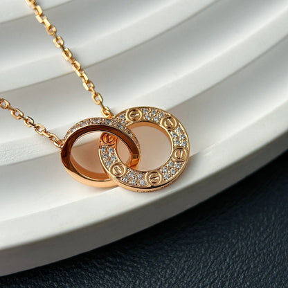 [LUXE] LOVE  FULL DIAMOND PENDANT NECKLACE